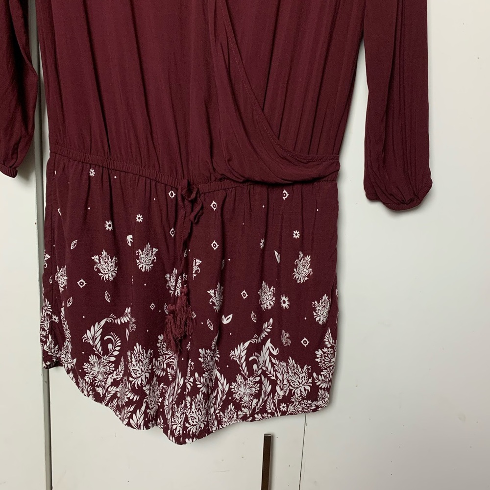 Maroon Loose/Free-fitting Romper - Picture 2 of 15